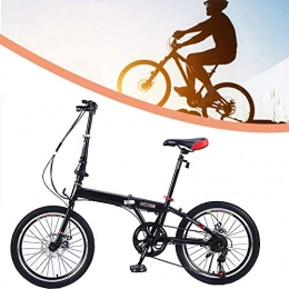 LZQBD Folding Bike LZQBD ZENGQIANGJING Lightweight Folding City Bicycle Bike, Portable Mountain Bike, High-Carbon Steel Compact Bicycle for Adults Men And Women, Shockabsorption, 18 Inch (Color : Black)