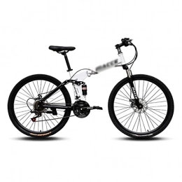 LZZB Folding Bike LZZB 26 inch Mountain Bike Folding with Carbon Steel Frame 21 / 24 / 27 Speed Mountain Bicycle with Mechanical Disc Brake and Lockable Suspension Fork(Size:24 Speed, Color:Red) / White / 27 Speed