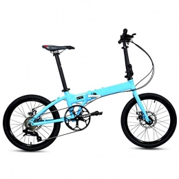LZZB Bike LZZB Folding Bike for Adults, Mountain Bikes 20 Inches Spoke Wheel Mountain Bicycle Dual Disc Brake Bicycle, Blue, 20Inch