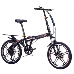 M-YN Bike M-YN 20'' Folding Bike, 7 Speed Lightweight Iron Frame, Foldable Compact Bicycle With Anti-Skid And Wear-Resistant Tire For Adults(Color:black)