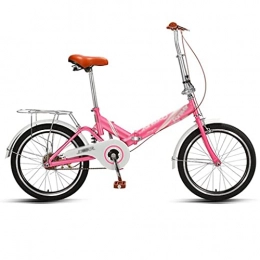 M-YN Bike M-YN 20 Inch Single Speed Folding Bicycle Adult Travel Folding Bike, Adult Folding Bicycle, Shock Absorbing Type(Color:pink)