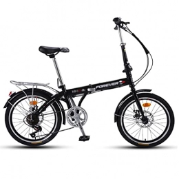 M-YN Folding Bike M-YN 20in Folding Bikes For Adults And Teens, 7 Speed City Folding Compact Bike Bicycle With Comfort Saddle Urban Commuter Gift For Women And Men(Color:black)