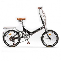 M-YN Folding Bike M-YN Adult Folding Bike, 20-inch Wheels, 7-Speed Drivetrain, Rear Carry Rack, Multiple Colors For Men Women(Color:black)