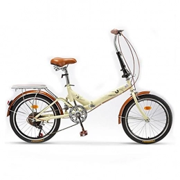 M-YN Folding Bike M-YN Adult Folding Bike, 20-inch Wheels, 7-Speed Drivetrain, Rear Carry Rack, Multiple Colors For Men Women(Color:brown)