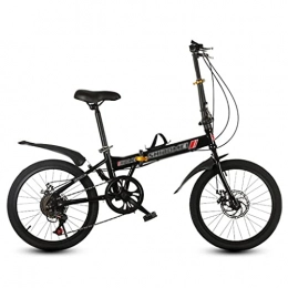 M-YN Folding Bike M-YN Adult Folding Bike, 20-inch Wheels, 7-Speed Drivetrain Ultra-Light Portable Women's City Mountain Cycling For Outdoor Sports(Color:black)