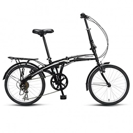 M-YN Bike M-YN Folding Bike Compact Bike With 7 Speeds Disc-Brakes High Tensile Steel 20-inch Wheels For Adult Men Women And Teens(Color:black+white)