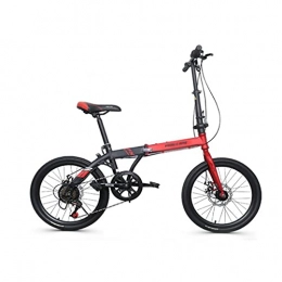 M-YN Bike M-YN Folding Bike For Adults, 20-inch Wheels, 7 Speed Alloy Easy Folding, Suspension Bike City Commuters, Portable Students Office Workers Urban Cycling(Color:red)