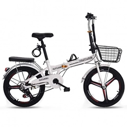 M-YN Bike M-YN Folding Bike Lightweight, Cruiser Bikes 20 Inch Wheels, Bicycle With Fenders, Rack And Comfort Saddle, City Compact Urban Commuters, Womens Men Boys Kids Girls Student(Color:white)