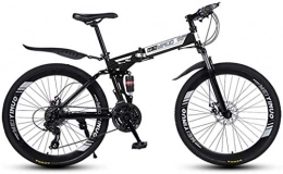 MAMINGBO Bike MAMINGBO Folding Variable Speed 26 Inch Mountain Bike, 21-24 - 27 Speeds Lightweight High-carbon steel Frame Bikes, Dual Disc Brake Bicycle, Size:21speed, Colour:Red (Color : Black, Size : 21speed)