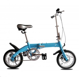 MASLEID  MASLEID 14 inch aluminum alloy children folding bike boys and girls mini student bike, blue