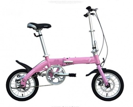 MASLEID Bike MASLEID 14 inch Aluminum Alloy double disc brake Folding Bike Adult Bicycle Mini Child Bike, pink