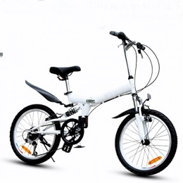 MASLEID Bike MASLEID 20-inch folding bike 6-speed mountain bike, white