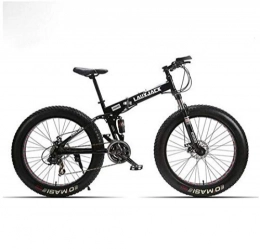 MEICHEN Bike MEICHEN Fat Bike Full Suspension Steel Foldable Frame 24 Speed Mechanic Brake 26" x4.0 Wheel, Black