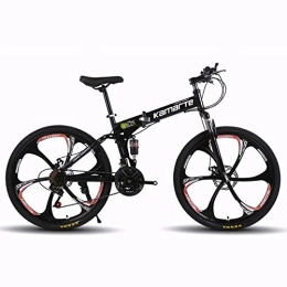 Allround Helmets Folding Bike Men Women Folding Mountain Bike, 24 / 26 Inch Double Disc Brake Folding Outroad Bicycles with Shock Absorber Fork 21 / 24 / 27 Speed MTB Adult MTB Bicycle for Commuter Adult Cruiser Bike V, 26 inch 21 speed