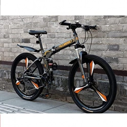 MENG Folding Bike for Adults, Adult Mountain Bike, High-Carbon Steel Frame Dual Full Suspension Dual Disc Brake, Outdoor Bicycle for Daily Use Trip Long Journey,24Inch