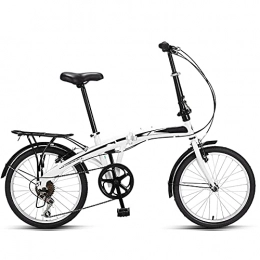 MENG Bike MENG Folding Bike for Adults, Adult Mountain Bike, High-Carbon Steel Frame Dual Full Suspension Dual Disc Brake, Outdoor Bicycle for Daily Use Trip Long Journey, C, 20Inch