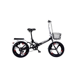  Folding Bike Mens Bicycle 20 Inch 6 Speed Folding Bicycle Women's Adult Ultralight Variable Speed Portable Lightweight Adult Male Bicycle (Color : Pink) (Black)