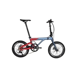   Mens Bicycle Bicycle, 20" Folding Bike Aluminum Alloy 9 Speed Folding Bicycle (Color : Green Blue, Size : 20 inches) (Gray red 20")