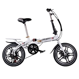  Folding Bike Mens Bicycle Foldable Ultra-Light Bicycle Variable Speed Double Brake Folding Bicycle for Students (Color : Black) (White)