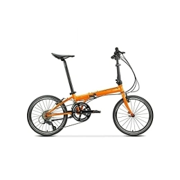   Mens Bicycle Folding Bicycle Dahon Bike Chrome Molybdenum Steel Frame 20 Inches Base (Color : White) (Orange)