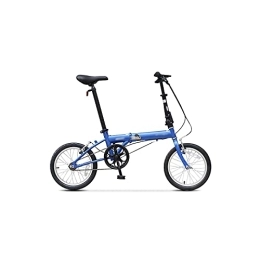  Bike Mens Bicycle Folding Bicycle Dahon Bike High Carbon Steel Single Speed Urban Cycling Commuter Adult Bike (Color : Black) (Blue)