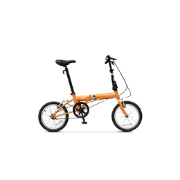  Folding Bike Mens Bicycle Folding Bicycle Dahon Bike High Carbon Steel Single Speed Urban Cycling Commuter Adult Bike (Color : Black) (Orange)
