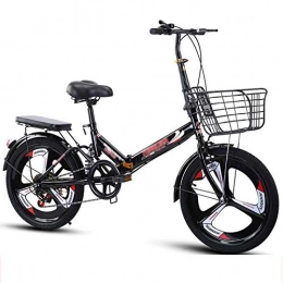 MFZJ1 Bike MFZJ1 20" 7 Speed City Folding Compact Bike Bicycle Urban Commuter, With Shock Absorption, Steel Frame Mudguard Rear Carrier Front Rear Wheel, with Basket