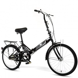 MIAOYO Bike MIAOYO 20 Inch Portable Folding Bike, Anti-skid Tire Cruiser Bikes, Foldable Single Speed City Bicycle Bike For Children Adult Male Female Students, Black, 20