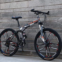 MIAOYO Bike MIAOYO 26 Inch Mountain Bike Folding for Adults, Dual Full Suspension Bicycle High Carbon Steel Frame, Steel Disc Brake, Aluminum Alloy Wheel, Orange, 24speed