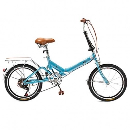 MIAOYO Folding Bike MIAOYO Folding Urban Bicycle, Ultra Light City Commuter Bike, Variable Speed, Double V-brake, Foldable Road Bicycles For Adult Ladies Male, Blue, 20