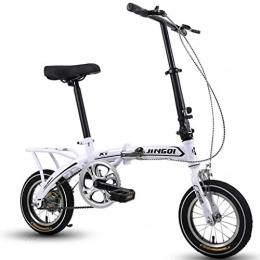 MIKEWEI Folding Bike MIKEWEI Mini Portable Folding Bicycle -12 Inch Children Adult Women and Man Outdoor Sports Bicycle, Single Speed (Color : White)