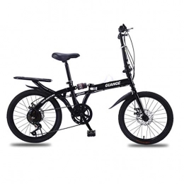 Milky Way Folding Bike Milky Way 16-20inch Foldable Bicycle, Variable Speed Portable Double Disc Brake Lightweight Folding Bike for Adult Student Children (Black, 16 inch)
