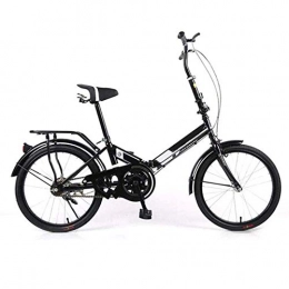 min min Bike min min 20 Inch Lightweight Alloy Folding City Bike Bicycle, 6 Speed Variable Speed Shock Absorber Bicycle Portable Folding Bicycle (Color : Black)