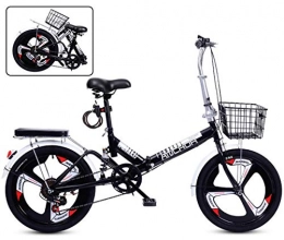 min min Bike min min 20-Inch Student Folding Mountain Bike for Men And Women, Folding Speed Bicycle Damping Bicycle, Road Bicycle Dual Disc Brake Bicycle (Color : Variable Speed, Size : Black)