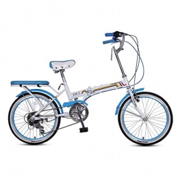 min min Folding Bike min min Bicycle Folding Bicycle Unisex 16 Inch Small Wheel Bicycle Portable 7 Speed Bicycle (Color : BLUE, Size : 150 * 30 * 65CM)