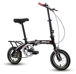 ZLYJ Bike Mini 12 Inch Folding Mountain Bike, Portable City Bicycl Dustproof Low Friction Wear Resistant Tires, Effortless Ride Black, 12in