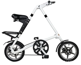 ZLYJ Bike Mini Folding Bicycle 16 "Dual Disc Brakes Folding City Bike Wheel Aluminum Frame White, 16inch