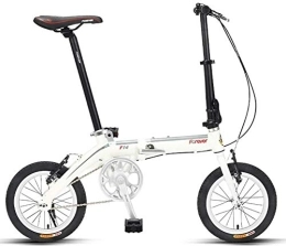 Aoyo Bike Mini Folding Bike, Adults 14" Single Speed Foldable Bicycle, Junior School Students Light Weight Folding Bike, Lightweight Portable, (Color : White)
