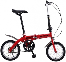 WSJYP Bike Mini Folding Bike, For Women Children 14 Inch Lightweight Small Portable Bicycle, Red