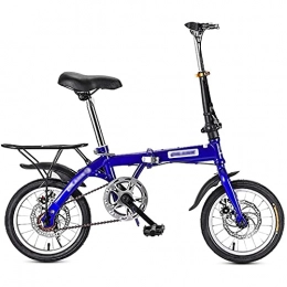 FYHCY Bike Mini Folding Bike Road Bike Adult Man Woman Student Bike City Bike Lightweight Bike (Size: 14 Inches / 16 Inches / 20 Inches) Blue, 14 inches