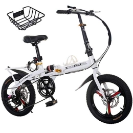  Bike Mini Men and Women Folding Bicycle, Variable Speed Lightweight Folding Bike Double Disc Brake Mountain Bicycle Urban Commuters for Adults Students