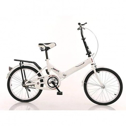 Minkui Bike Minkui Casual folding bike for men and women Compact city commuting Front clamp / rear brake blue 20 inches-white