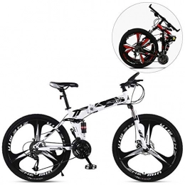 MIRC Folding Bike MIRC 24 inch / 26 inch folding mountain bike bicycle 21 speed adult variable speed bicycle male and female students bicycle, Black, L