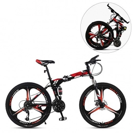MIRC Bike MIRC 24 inch / 26 inch folding mountain bike bicycle 21 speed adult variable speed bicycle male and female students bicycle, Red, L