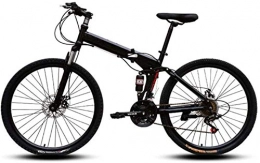 MJY Folding Bike MJY 24 inch Mountain Bikes, Easy to Carry Folding High Carbon Steel Frame Variable Speed Double Shock Absorption Foldable Bicycle 6-6, 21 Speed
