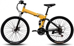 MJY Folding Bike MJY 24 inch Mountain Bikes, Easy to Carry Folding High Carbon Steel Frame Variable Speed Double Shock Absorption Foldable Bicycle 6-6, C, 24 Speed