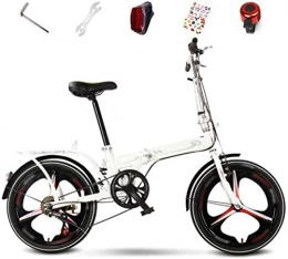 MJY Bike MJY Bicycle Bikes Folding Bicycle Bike, 6-Speed Unisex Adult Bicycle, 20 Inches Off-Roadbike, Foldable Commuter Bike 6-24, White