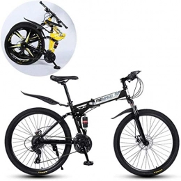 MJY Folding Bike MJY Bicycle Mountain Bikes, Folding High Carbon Steel Frame 26 inch Variable Speed Double Shock Absorption Foldable Bicycle 7-2, 21 Speed