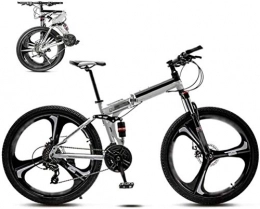 MJY Folding Bike MJY Bikes 24-26 inch MTB Bicycle, Unisex Folding Commuter Bike, 30-Speed Gears Foldable Bicycle Bike, Double Disc Brake / White / A Wheel / 24' 6-27