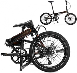 MJY Folding Bike MJY Bikes Foldable Bicycle 20 Inch, 8-Speed Folding Bicycle Bike, MTB Bicycle with Double Disc Brake, Unisex Lightweight Commuter Bike 5-29, Black
